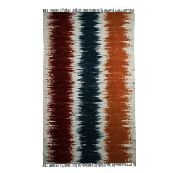 Vertical Zigzag Folk-Inspired Wool Rug