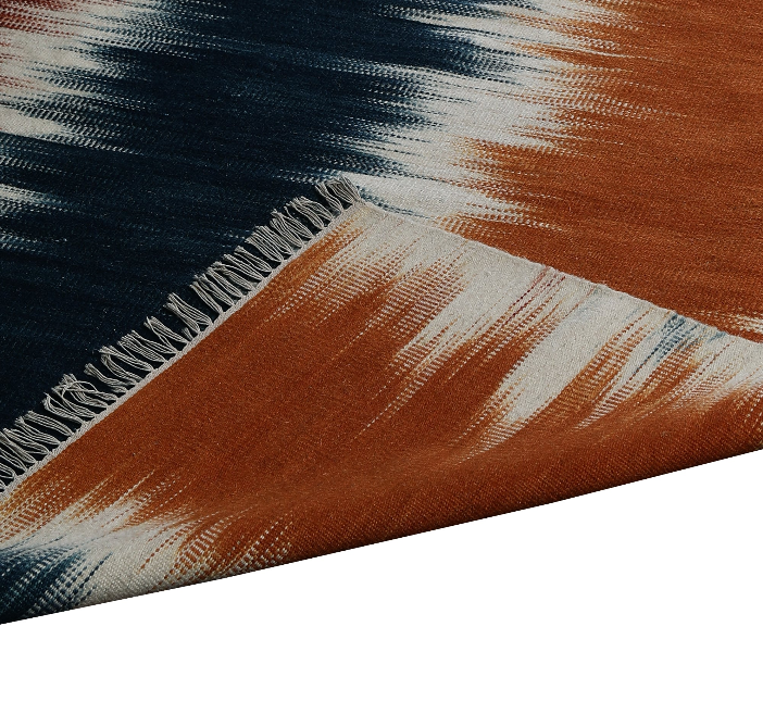 Vertical Zigzag Folk-Inspired Wool Rug