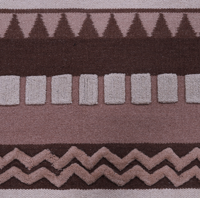 PEQURA Wool Carpet – Warm Geometric Stripe Harmony