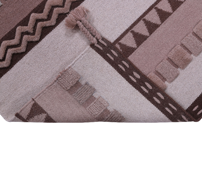 PEQURA Wool Carpet – Warm Geometric Stripe Harmony