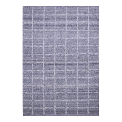 Grey, Check Pattern, Rectangle, PEQURA Rug