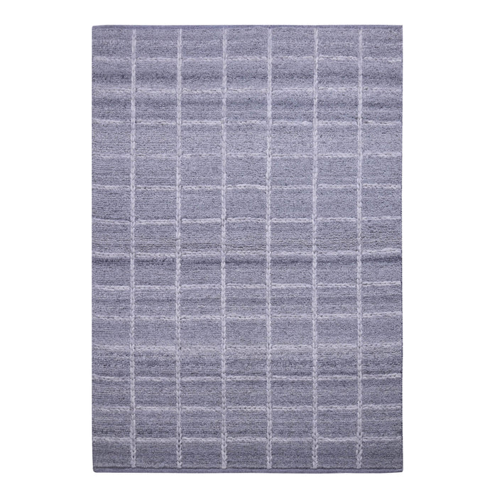Grey, Check Pattern, Rectangle, PEQURA Rug