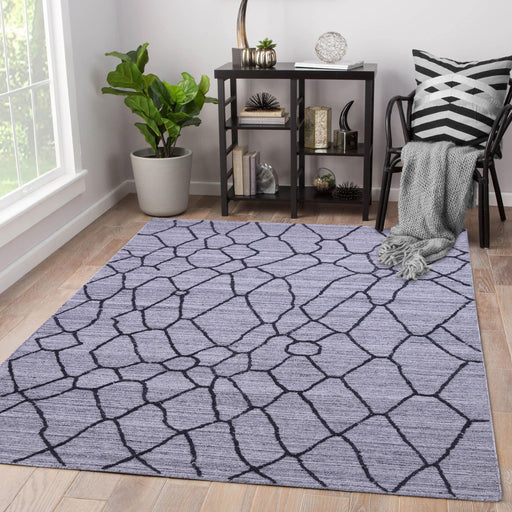 Grey and Black, Geometric Pattern, Wool PEQURA Rug
