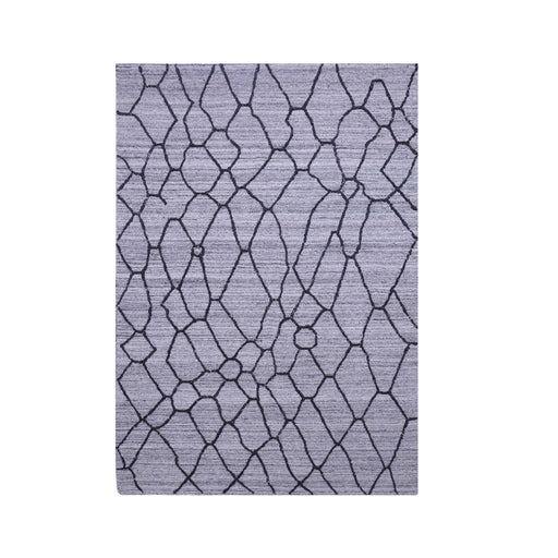 Grey and Black, Geometric Pattern, Wool PEQURA Rug