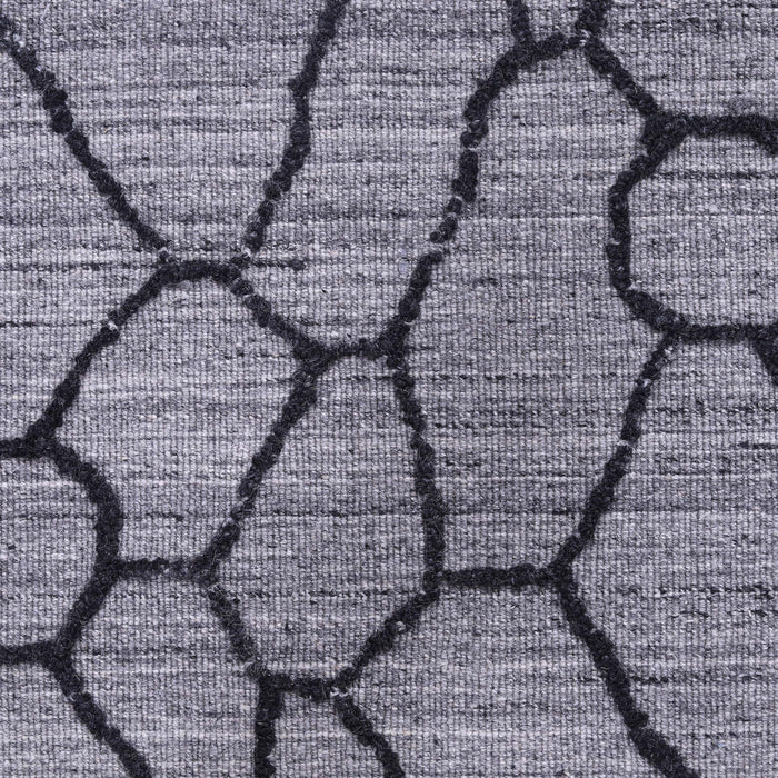 Grey and Black, Geometric Pattern, Wool PEQURA Rug