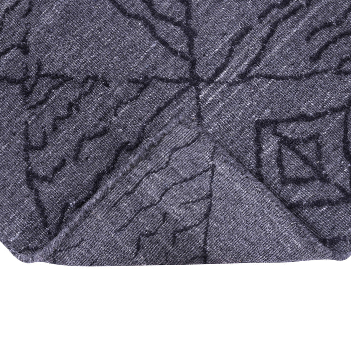 Grey and Black, Rectangle, Geometric Pattern, Wool PEQURA Rug