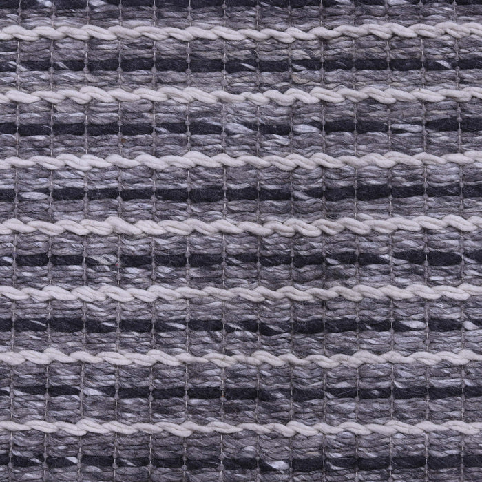 Black and Grey, Hand-woven, Wool PEQURA Rug