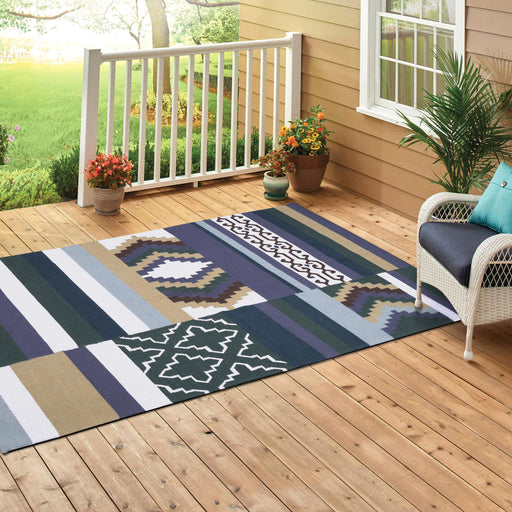Multi-colour, Flat, Hand-woven, Wool Rug