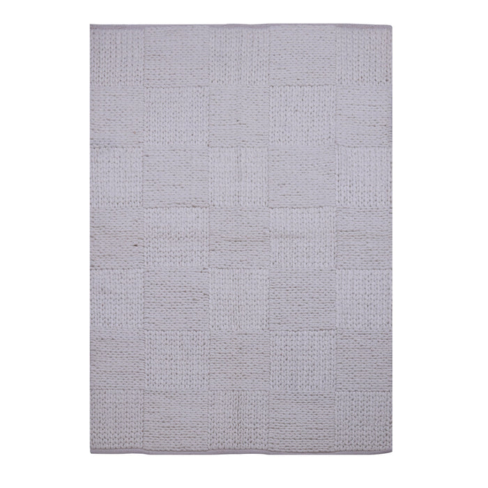 Natural White, Hand-woven, Wool PEQURA Rug