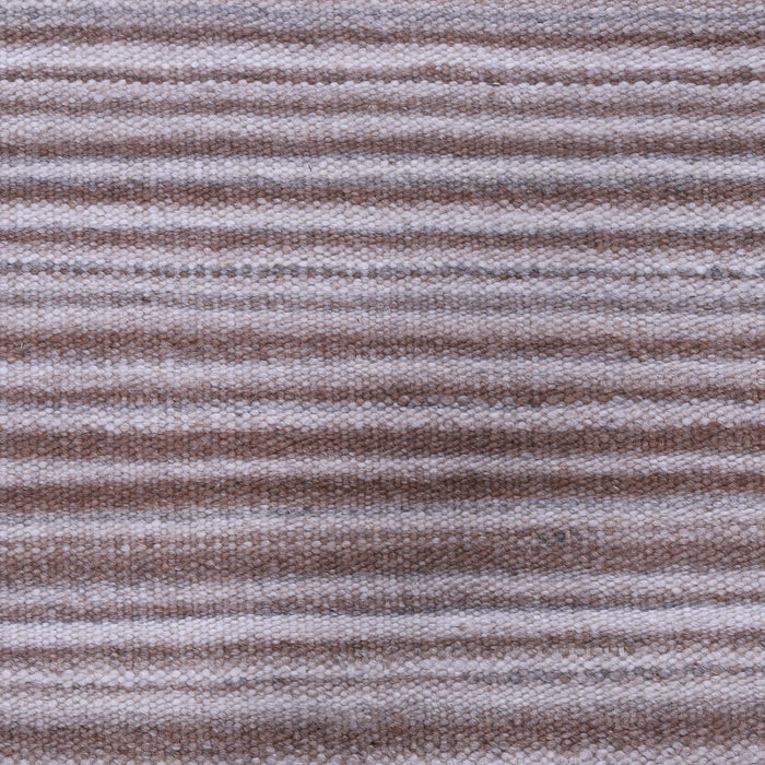 Beige and Brown, Hand-woven, Rectangle, Wool Rug