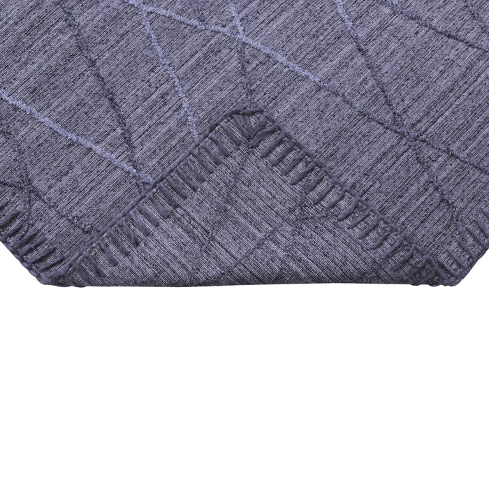 Natural Grey and Geometric Pattern, Wool Rug