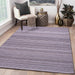 Beige and Dark Brown, Hand-woven, Wool Rug
