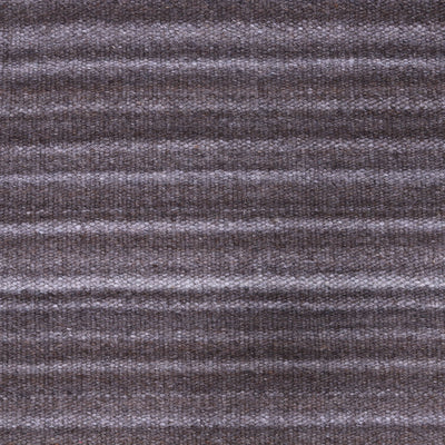 Beige and Dark Brown, Hand-woven, Wool Rug
