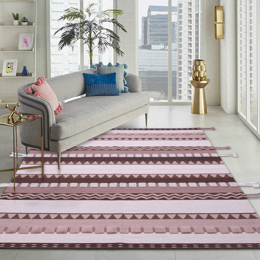 Brown, Peach and Beige, Hand-tufted, Wool PEQURA Rug