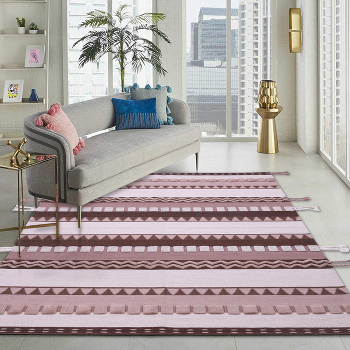 Brown, Peach and Beige, Hand-tufted, Wool PEQURA Rug