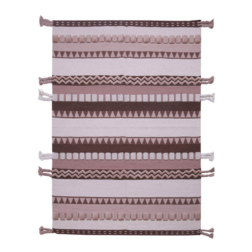 Brown, Peach and Beige, Hand-tufted, Wool PEQURA Rug