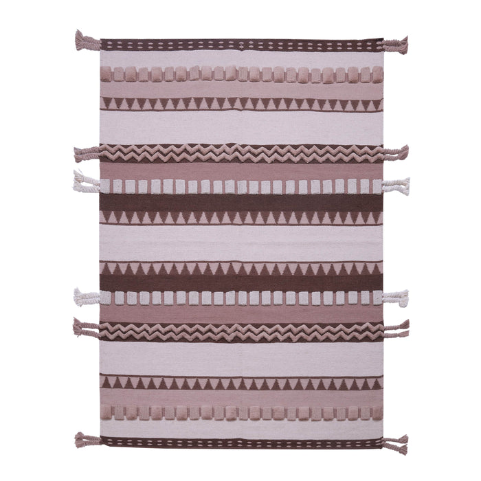 Brown, Peach and Beige, Hand-tufted, Wool PEQURA Rug