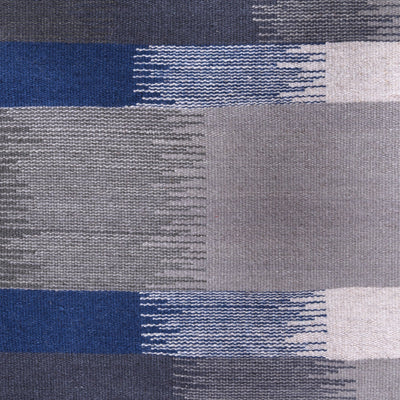 Blue, Black, Grey and Brown, Rectangle, PEQURA Rug