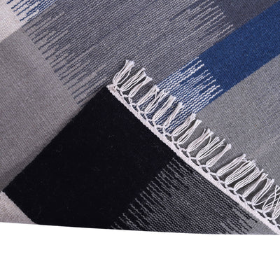 Blue, Black, Grey and Brown, Rectangle, PEQURA Rug