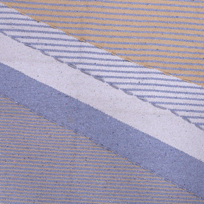 Grey and Yellow, Stripe Pattern, Cotton PEQURA Rug