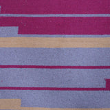 Grey, Pink, and Yellow, Stripe Pattern, Cotton PEQURA Rug