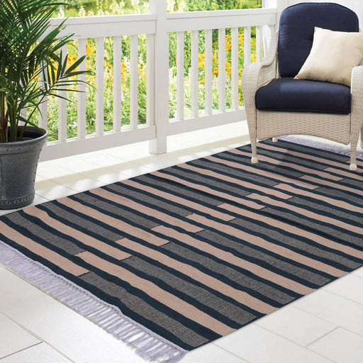 Brown and Green, Rectangle, Cotton PEQURA Rug
