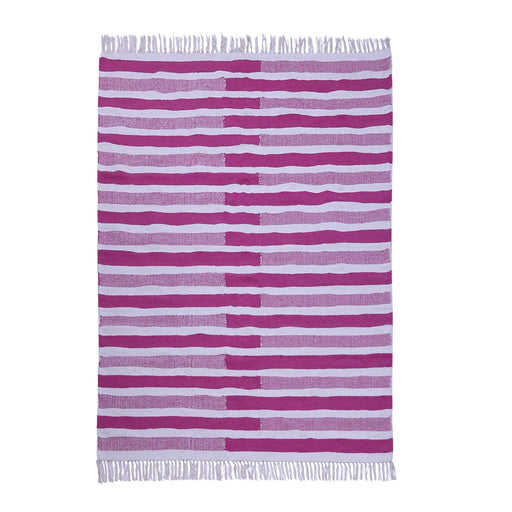 Pink and White, Stripe Pattern PEQURA Rug