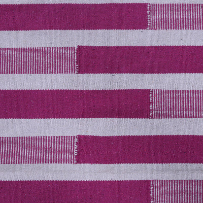 Pink and White, Stripe Pattern PEQURA Rug