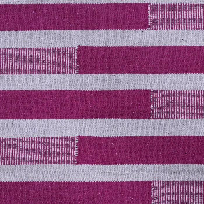 Pink and White, Stripe Pattern PEQURA Rug