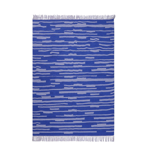 Blue and Grey, Cotton, Stripe Pattern, PEQURA Rug