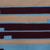 Blue, Turquoise and Yellow, Stripe Pattern PEQURA Rug