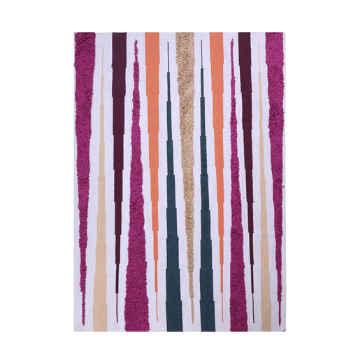 Brown, Green, Maroon, Orange and Pink, Cotton PEQURA Rug