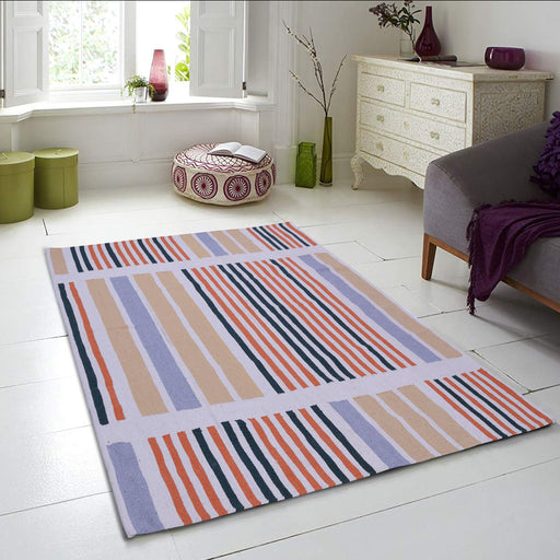 Multi-colour, Cotton, Stripe Pattern, Flat PEQURA Rug