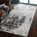 Grey and Light Green, Abstract Print, Rectangle, PEQURA Rug