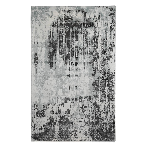 Grey and Light Green, Abstract Print, Rectangle, PEQURA Rug