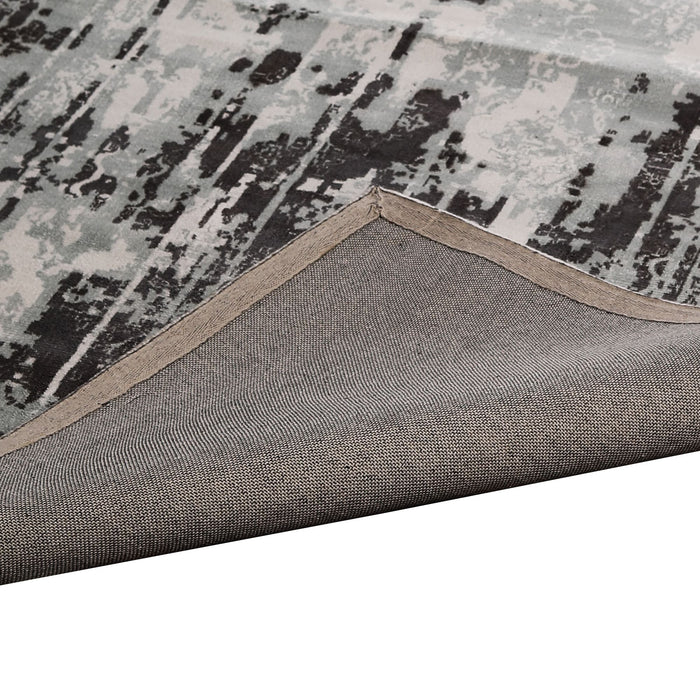 Grey and Light Green, Abstract Print, Rectangle, PEQURA Rug