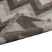 Brown and Beige, Stripe Geometric Pattern, PEQURA Rug