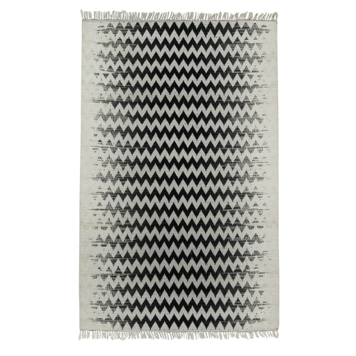 Dark Grey and Off-White, Stripe PEQURA Rug