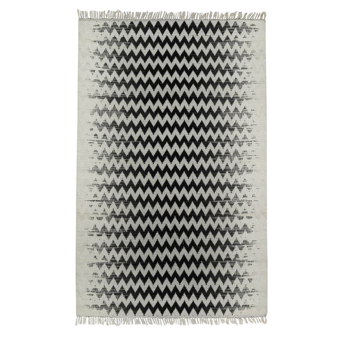 Dark Grey and Off-White, Stripe PEQURA Rug