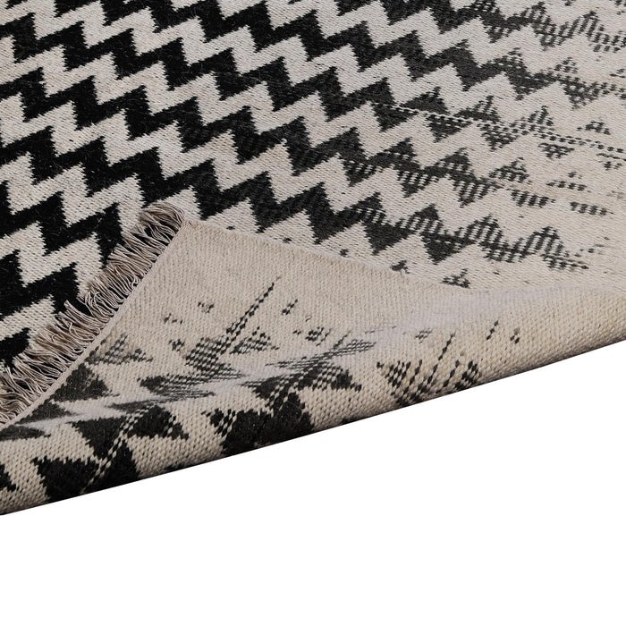 Dark Grey and Off-White, Stripe PEQURA Rug