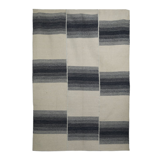 Classic Blue, Gridded-Stripe Woollen PEQURA Rug