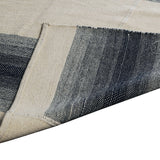Classic Blue, Gridded-Stripe Woollen PEQURA Rug