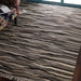 Beige and Brown, Modern Stripe, Hand-woven PEQURA Rug