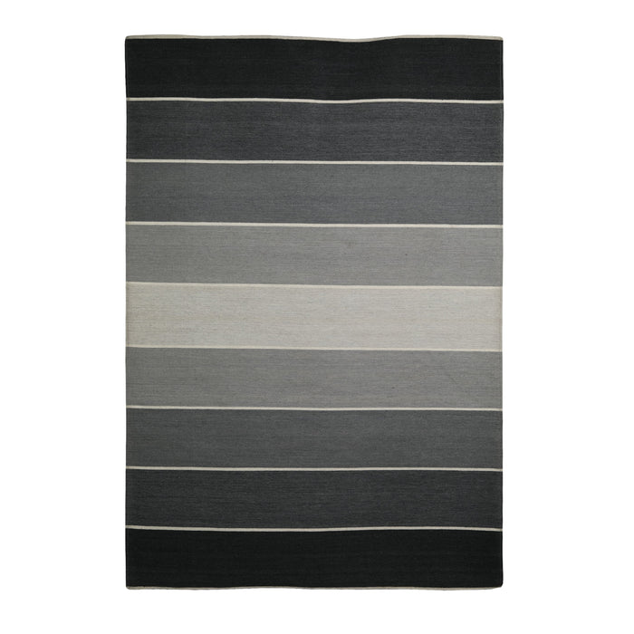 Brown Gridded Stripes Wool PEQURA Rug