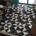 Grey and Dark Grey Contrast, Geometric Pattern PEQURA Rug