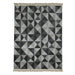 Beige, Grey and Dark Grey Geometric pattern, Hand-woven PEQURA Rug