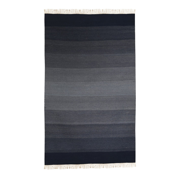 Blue, Rectangle, Stripe Pattern PEQURA Rug