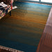 Green, Yellow and Blue, Stripe Pattern PEQURA Rug