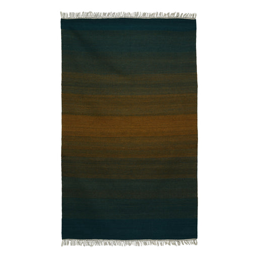 Green, Yellow and Blue, Stripe Pattern PEQURA Rug