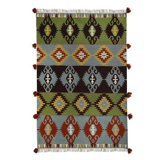 Multi Color, Transitional Geometric Pattern, Wool PEQURA Rug